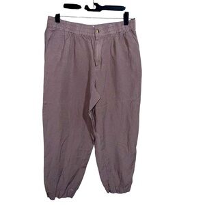 Madewell Linen Blend Track Trousers Pants Mauve  Size Small‎ MD210